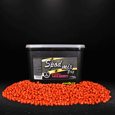 Cubo Pellets Spod Mix Pro Elite Baits Gold Bloody Mulberry 8 mm 5 kg - Tienda Carpfishing