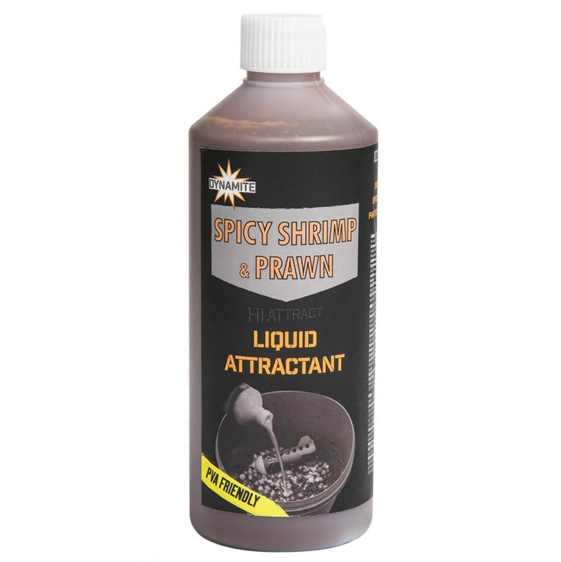 Líquido Dynamite Baits Big Fish Spicy Shrimp Prawn 500 ml - Tienda Carpfishing