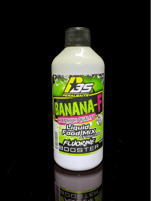 Remojo Booster Fluorine Peralbaits Banana Fresa 500 ml - Tienda Carpfishing