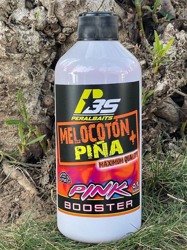 Remojo Booster Pink Peralbaits Melocotón Piña 500 ml - Tienda Carpfishing