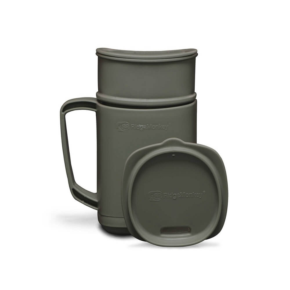 Set de utensilios Ridge Monkey ThermoMug DLX Brew Verde - Tienda Carpfishing