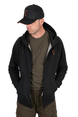 Sudadera Fox Collection LW Negra y Naranja de cremallera - Tienda Carpfishing